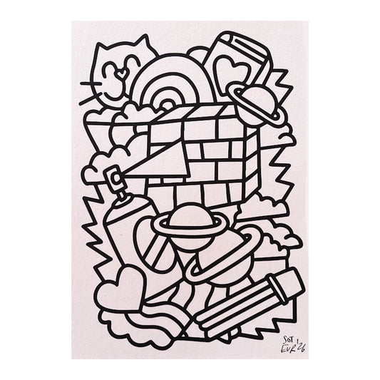 SOTEUR COLORING PAGE / Art Print